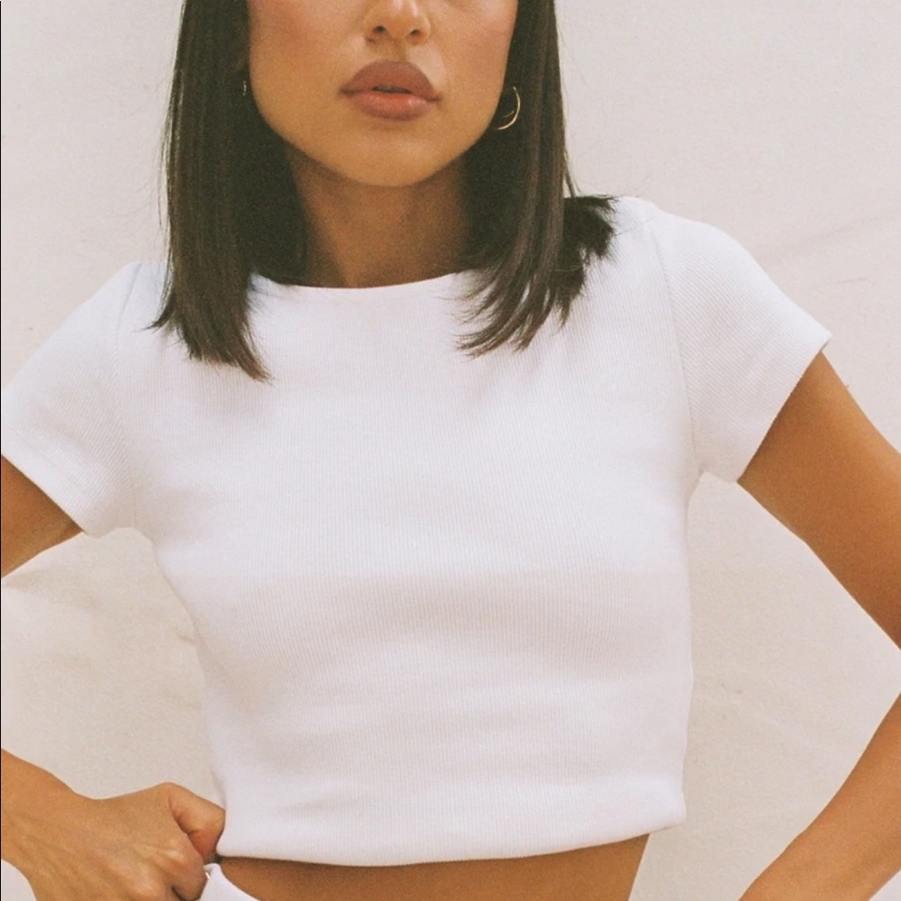 Princess polly white cropped shirt